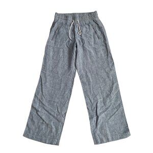 Athleta Cabo Linen Wide Leg Pant Women's Size 10 447244 Blue Lagenlook Resort